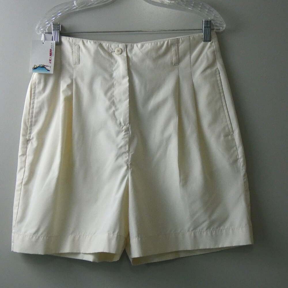 NWT KANEFF GOLF Ivory Lightweight Quick Dry Pleated Shorts Size L